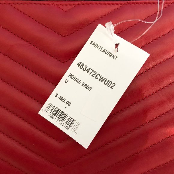 Monogram YSL Small Chevron Quilted Leather Pouch - Picture 10 of 10